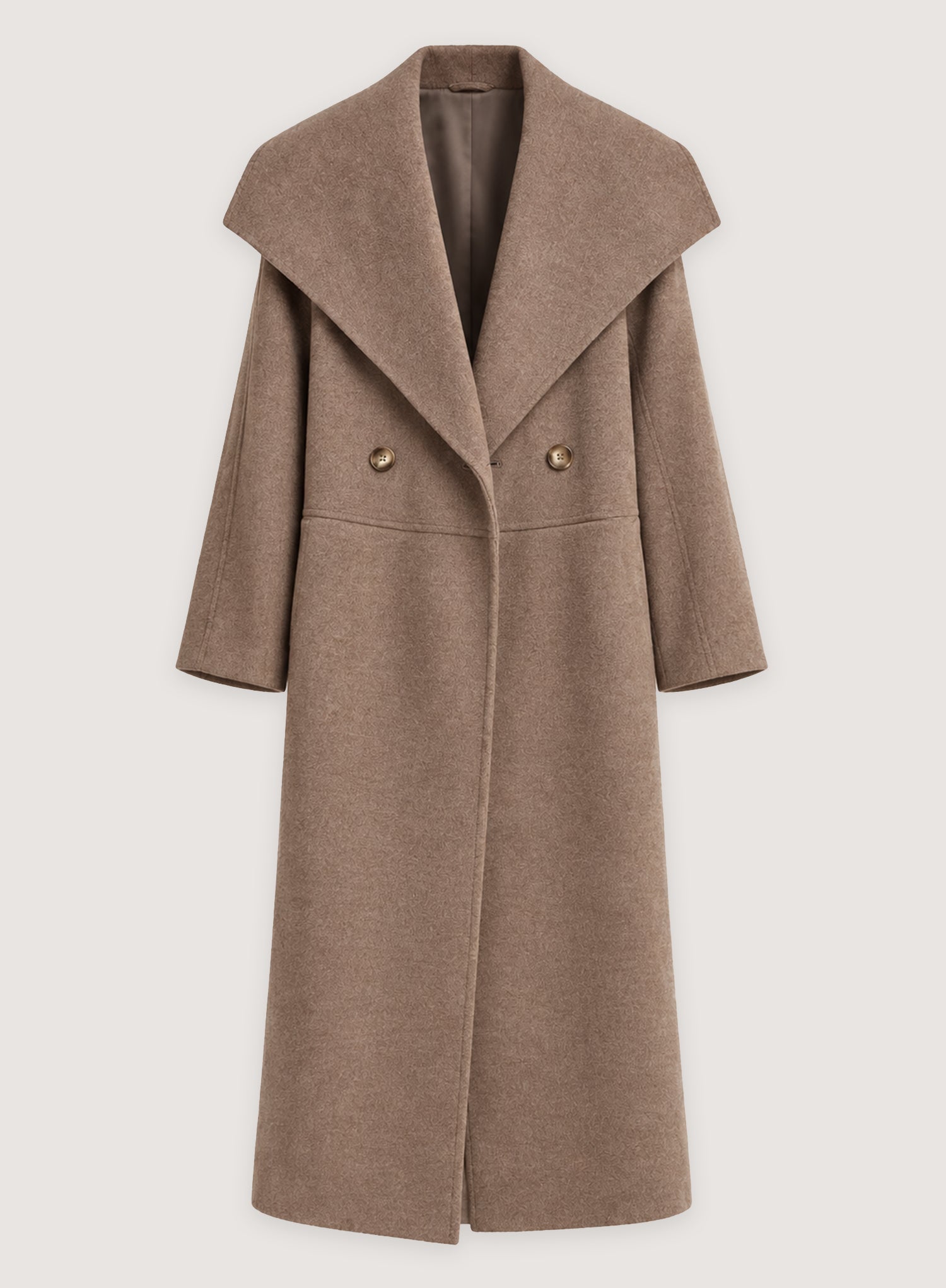 Brown Marl Shawl Collar Longline Coat